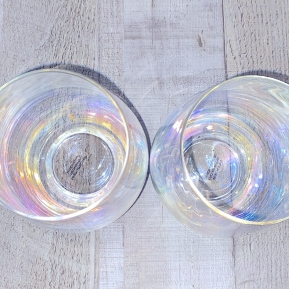 Set of two large size items iridescent stemless wine glasses - Picture 6 of 7